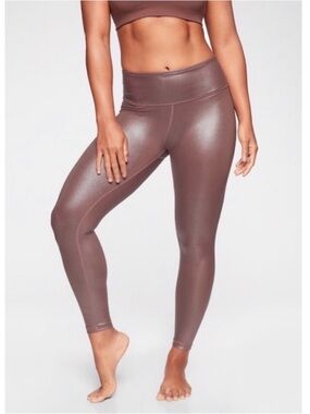 Athleta Elation Shimmer Tight Shiny Mauve High-Rise Leggings Women’s Small